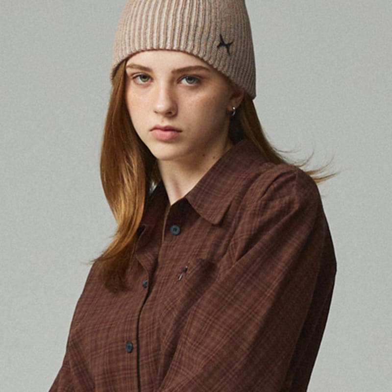 

KITTY POTTERY Symbol Logo Double Knit Beanie Brown Brown FREE