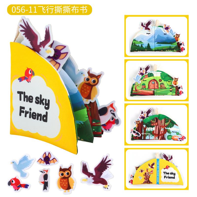 Source 21 0-3 Year Old Baby Cloth Book Animal Tail Cloth Book Early Education Fun Mirror Desk Calendar Cloth Book Toy
