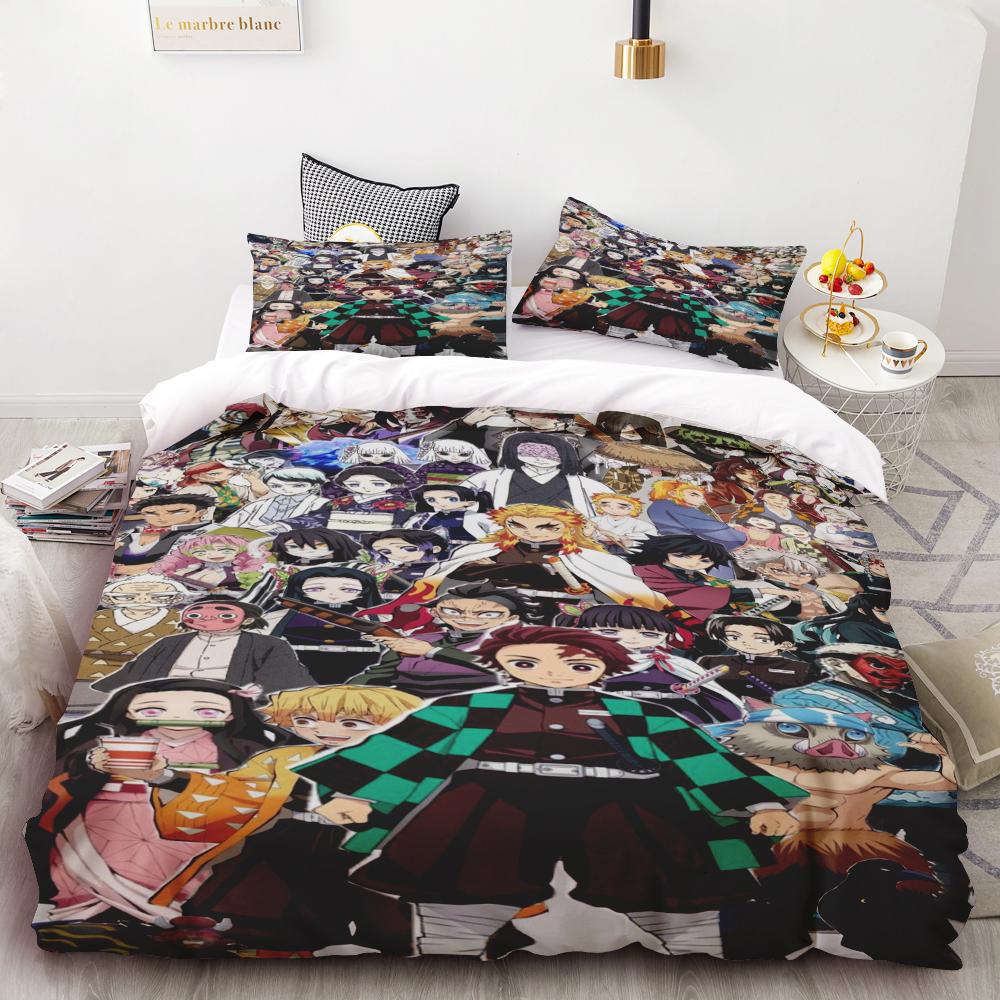 Duvet Cover Kamado Nezuko Demon Slayer Bedding Set Set Single Twin Full Queen Size Kids Girl Boys Gift Queen/King comfortable