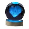 3D Glass Ball LED Night Light Engraving Lamp Heart Pattern Display Globe Table