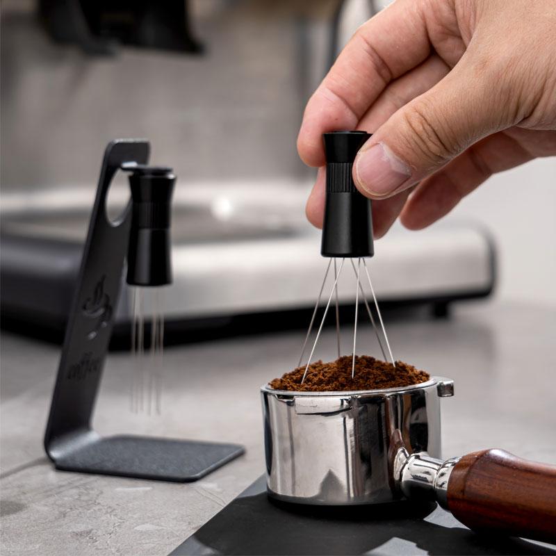 Ecocoffee Magnetic Coffee Power Stirrer Espresso Distribution Tool Extra Needles Tool with Stand