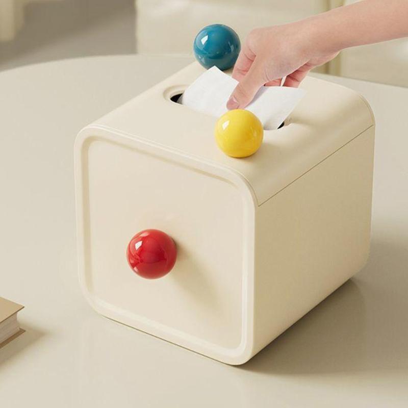 Dopamine Desktop Tissue Holder for Living Room or Bedroom Elegant Napkin Dispenser Waterproof Paper Roll Container