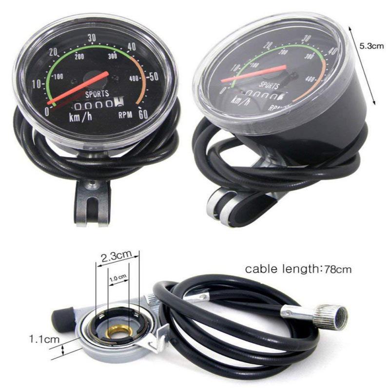 Universal High-End Bicycle & Tricycle Mechanical Speedometer