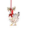 Funny Scarf Chicken Hanging Pendant Wooden Christmas Tree Pendant for 5pcs Xmas Tree