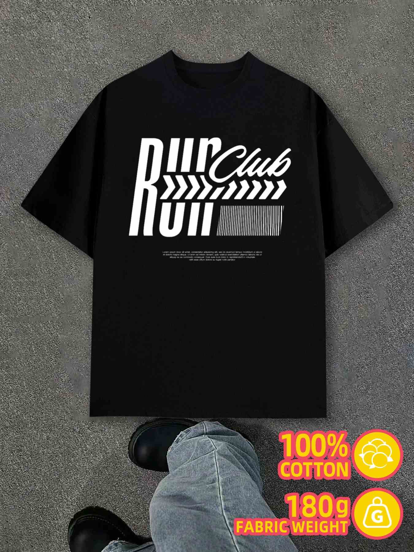 T-Shirt Y2K Rrr Club Black Regular Fit XL