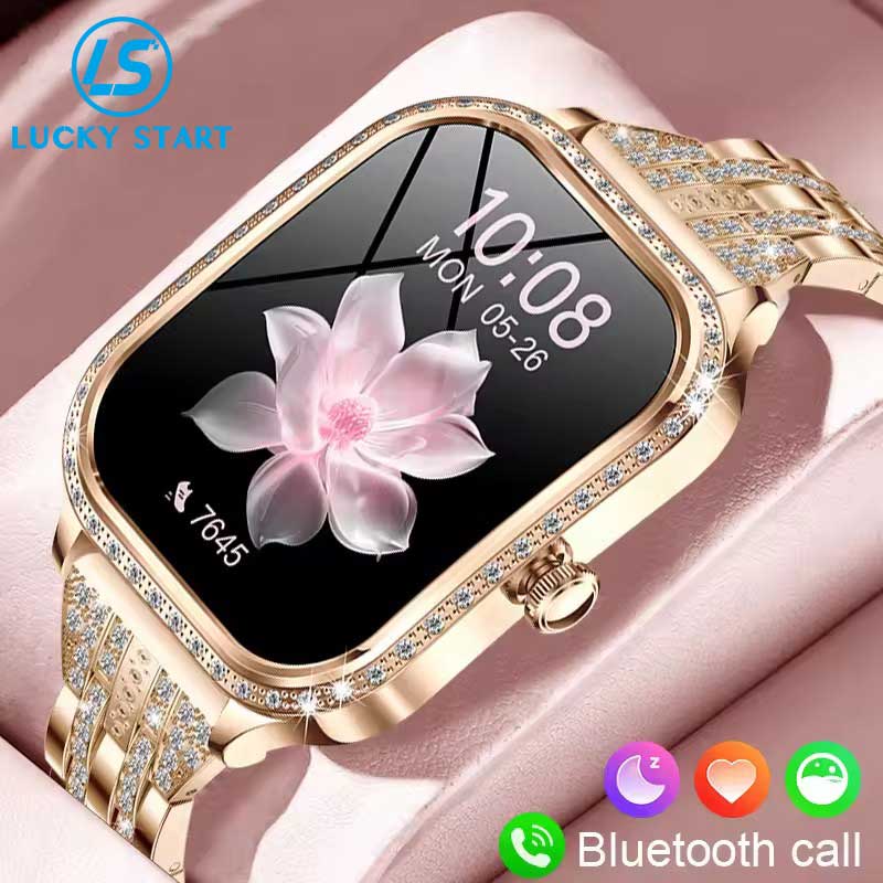 Woman Sport Fitness Smart Watch AI Voice Control 1.75'' Full Touch Bracelet Bluetooth Call Waterproof Fashion Ladies Smartwatch