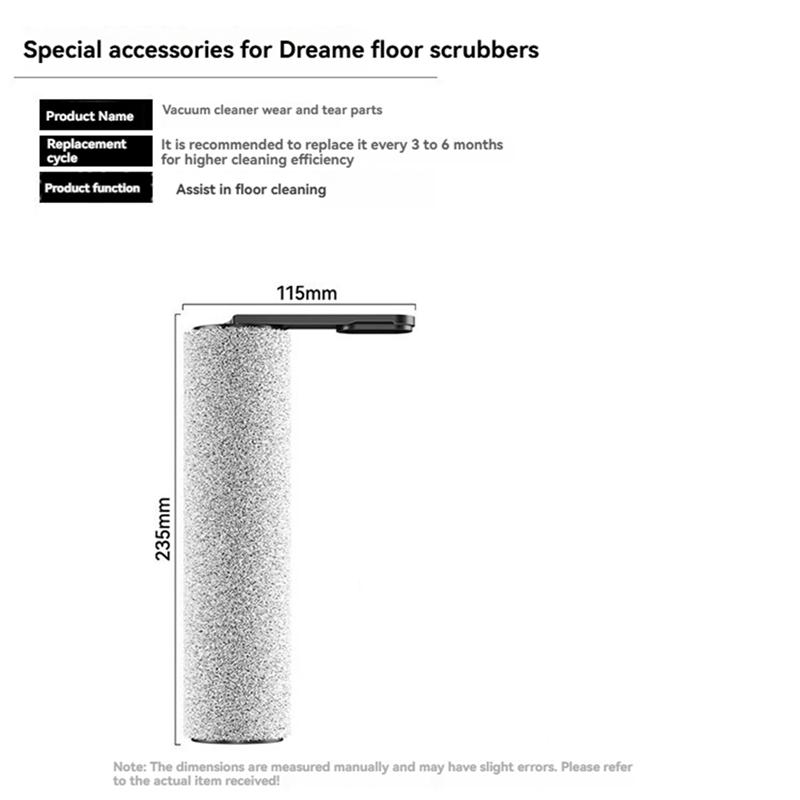 A78E-HEPA Filter Replacement Set 4Pcs Roller Brush For Dreame MOVA 2.0 Pro Trouver K10 K10 Pro Floor Scrubber Spare Parts