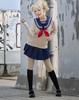 [Milky Time] My Hero Academia Toga Himiko Cosplay Sailor Uniform with Wig, Halloween Costume (L)