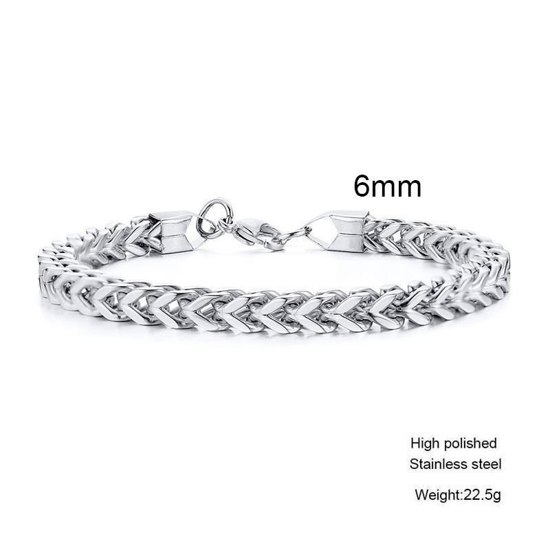 Stylish Stainless Steel Bali Foxtail Chain Bracelet for Men,Double Franco Link Chain Bracelets,Male Jewelry Gift for Dad Son