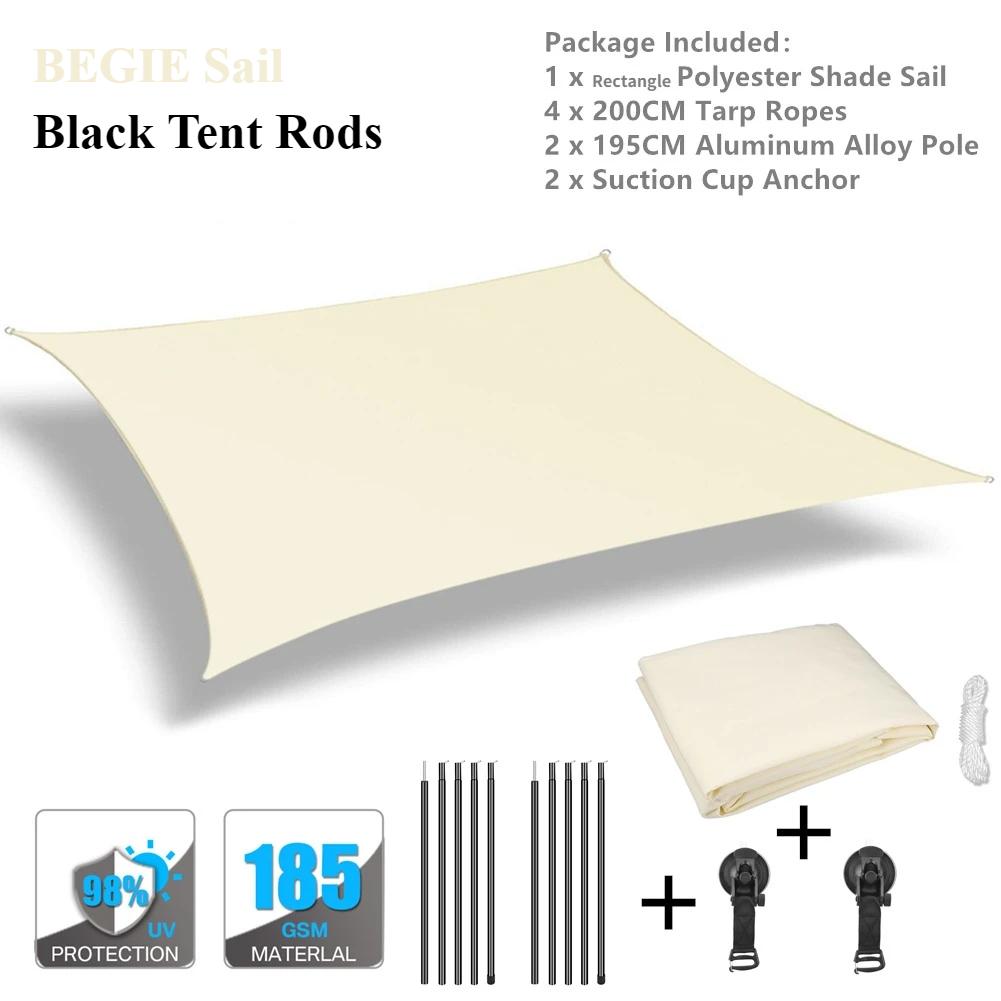 

2x3M Rtractable Vehicle Awning with Tent Poles Portable Waterproof Canopy Tarp Car Shelter for Truck Jeep SUV Van Camping Tent