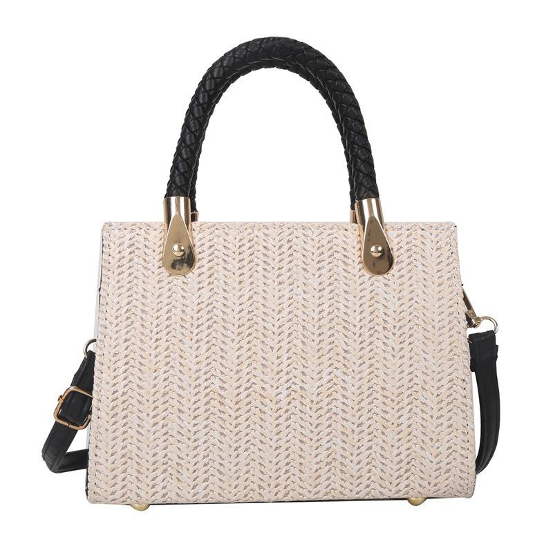 Spring New Fashion Simple Bag Women's Woven Handbag Shoulder Bag Retro Messenger Bag