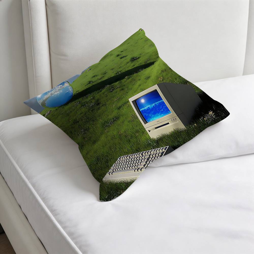 FFrutiger Aero Art Decorative Square Pillow Cover Soft Comfortable Pillow Case Sofa Bed Home Decoration
