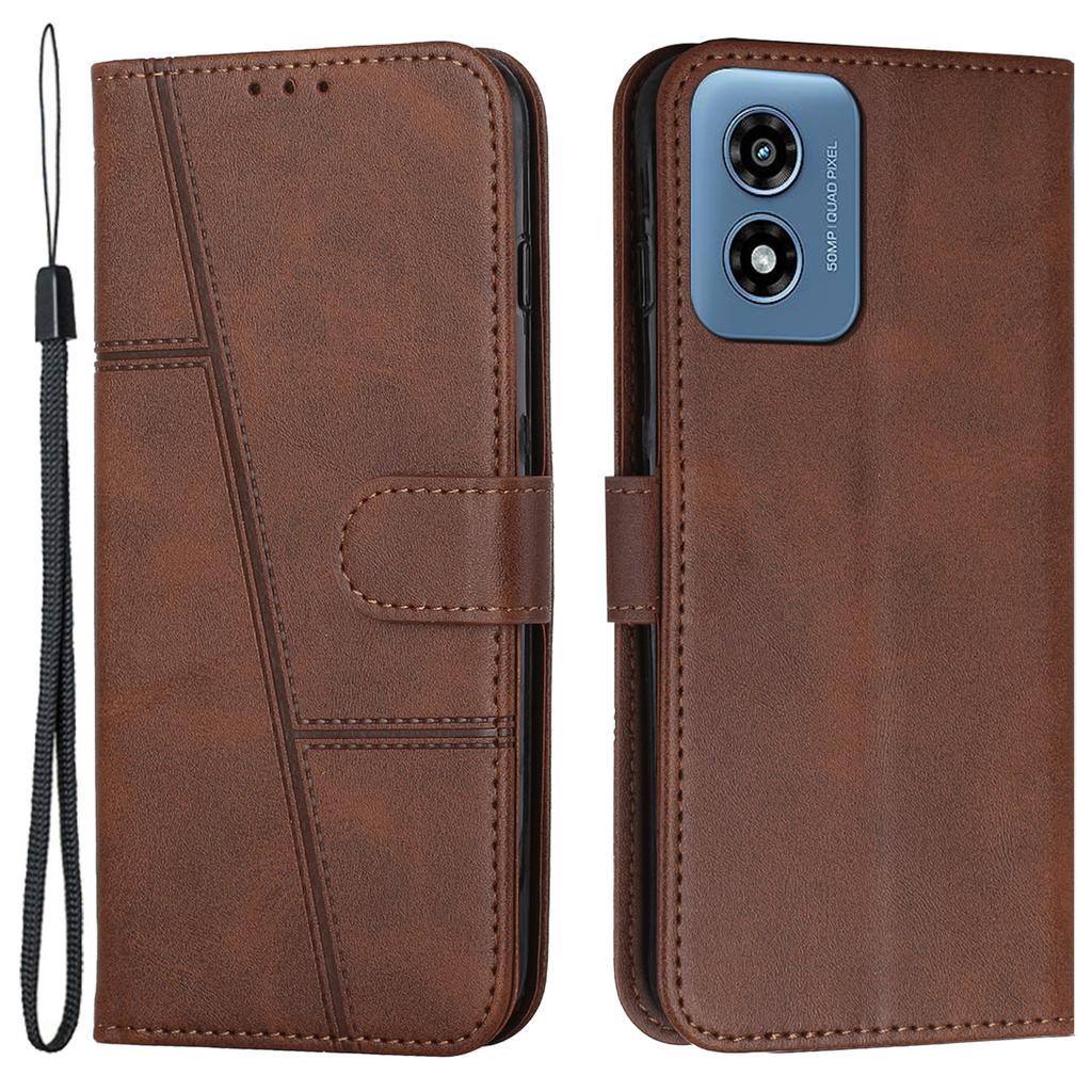 For Motorola Moto E14 4G/G04 4G/G04s 4G/G24 4G Case Wallet Calf Texture PU Leather Stand Phone Cover
