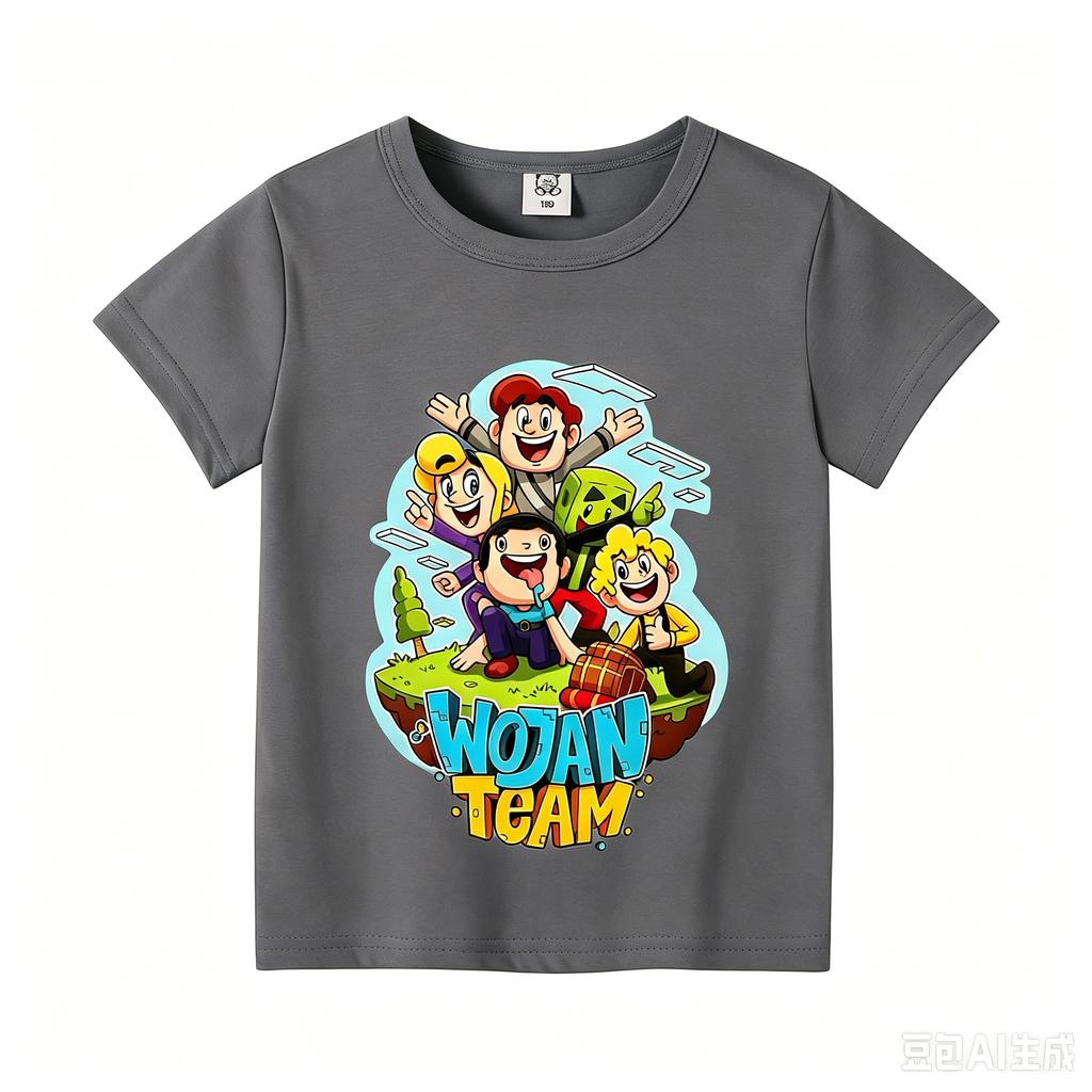 Wojans T-shirt s anime motivem, kulatý výstřih, dětské oblečení s krátkým rukávem, letní bavlněná trička, trička pro kluky a holky, dárek k narozeninám