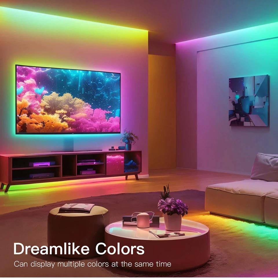 5V RGB Neon LED Strip Light Waterproof Flexible USB Neon Tape with Bluetooth APP & Remote for TV Backlight DIY Gaming Decor