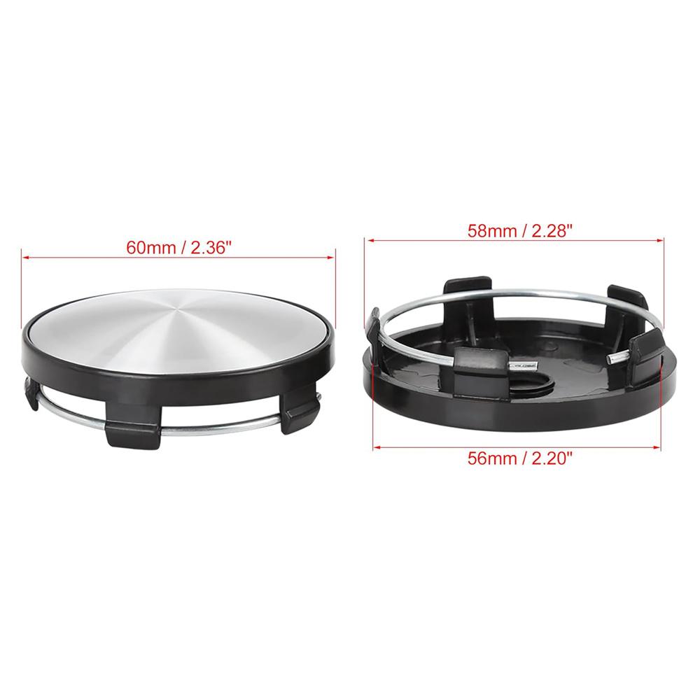 Universal 60mm Dia Black 5 Clips Car Wheel Center Tyre Hub Caps Cover Pack of 4