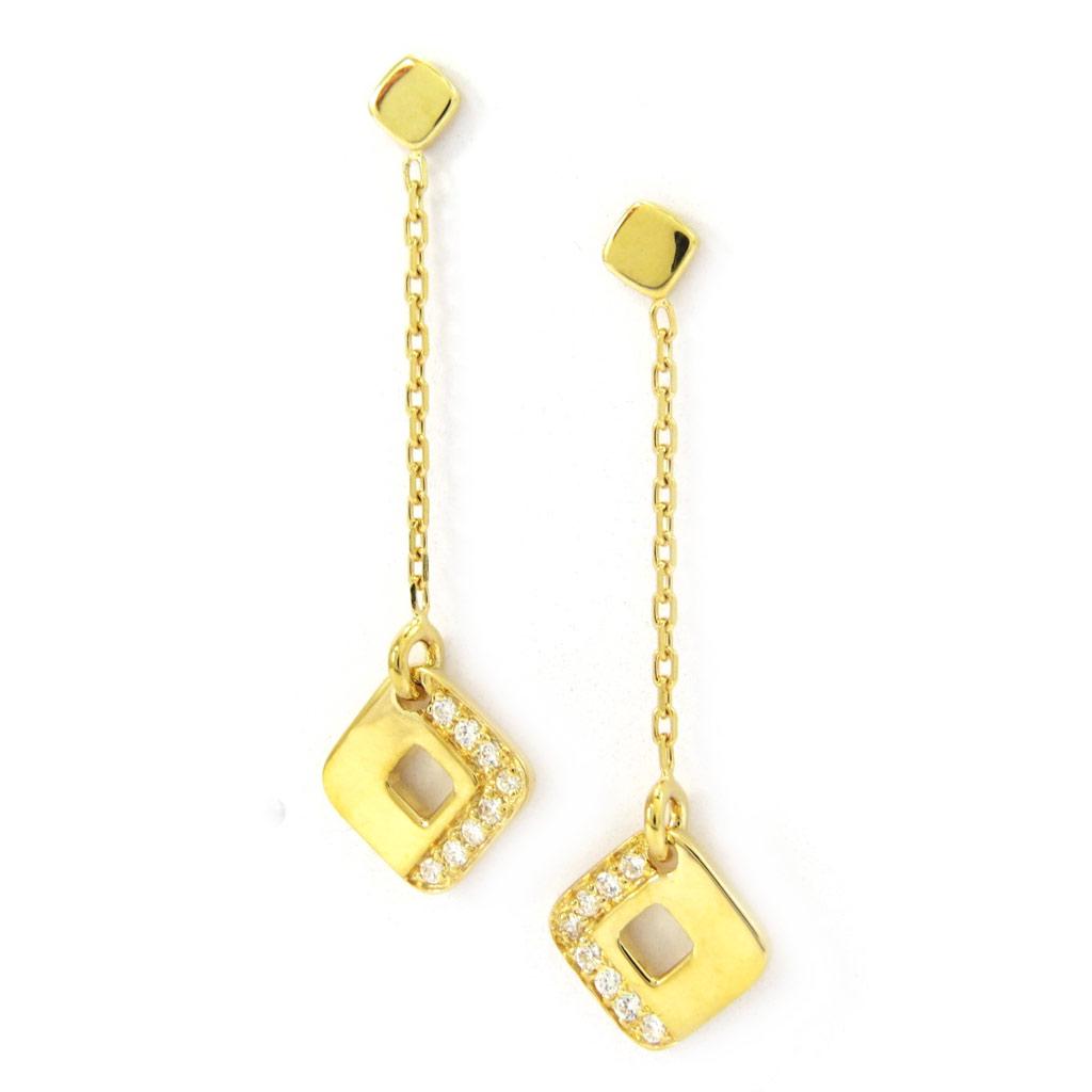 Altesse [G6916] - Náušnice pozlacené 'Déesse' bílé