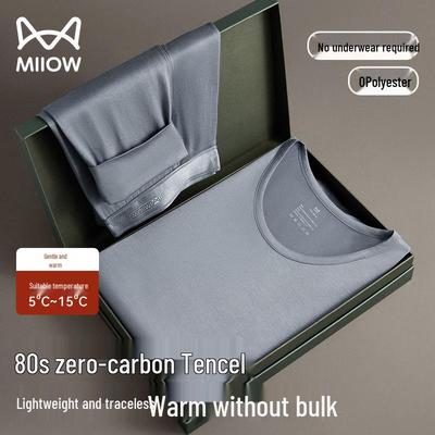 Mao Ren Men's Thin Seamless Modal Antibacterial Thermal Underwear Set