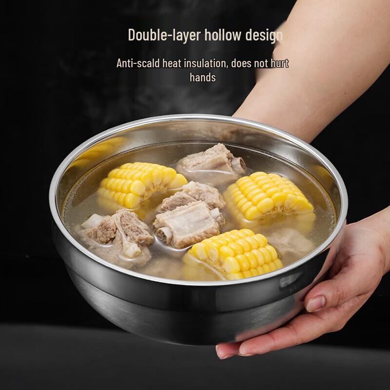 Sikaizhuo 304 Stainless Steel Double-Layer Insulated Bowl