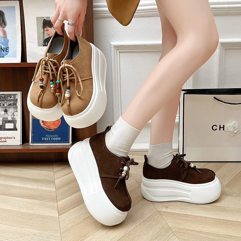 Fashion Microfiber Suede Platform Women Loafers 2025 New Brand Trend Fashion 8cm Thick Sole High Heel Walking Casual Shoes