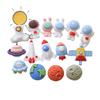 10Pcs New Cute Resin Mini Cartoon Rocket Astro Planet Series Flat Back Manicure Parts Embellishments For Hair Bows Accessories