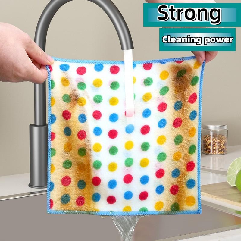 10PCS Microfiber Cleaning Cloth Thickened Dishcloths High Absorbent Scouring Kitchen Washing Dish Rags Household Wipe Towels
