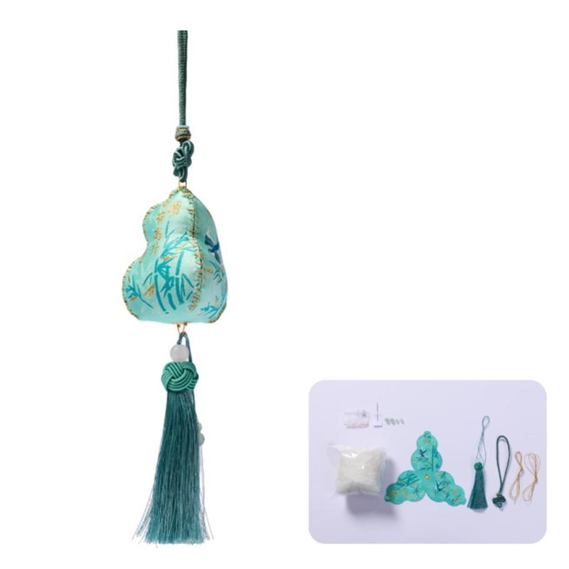 Cotton Gourd Embroidery Sachet Craft Set Easy Handmade Cultural Activity For Family Fun