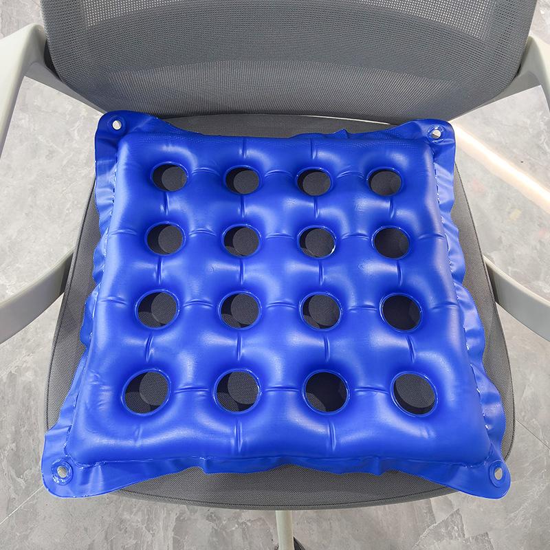 Single person wheelchair portable anti pressure ulcer square seat cushion PVC thick perforated breathable inflatable cushion