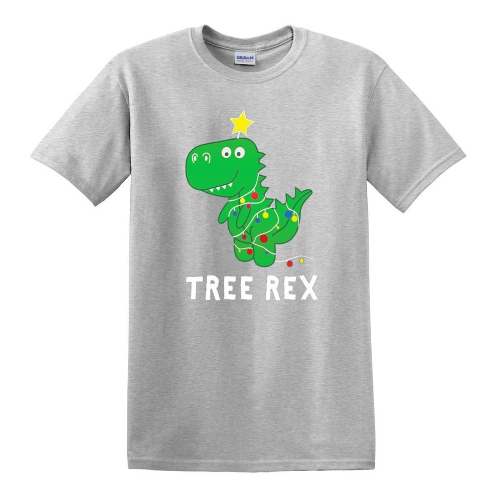 Christmas Tree Rex TShirt Tea Rex Dinosaur Lights Xmas Gift Funny Tshirt Top 2XL