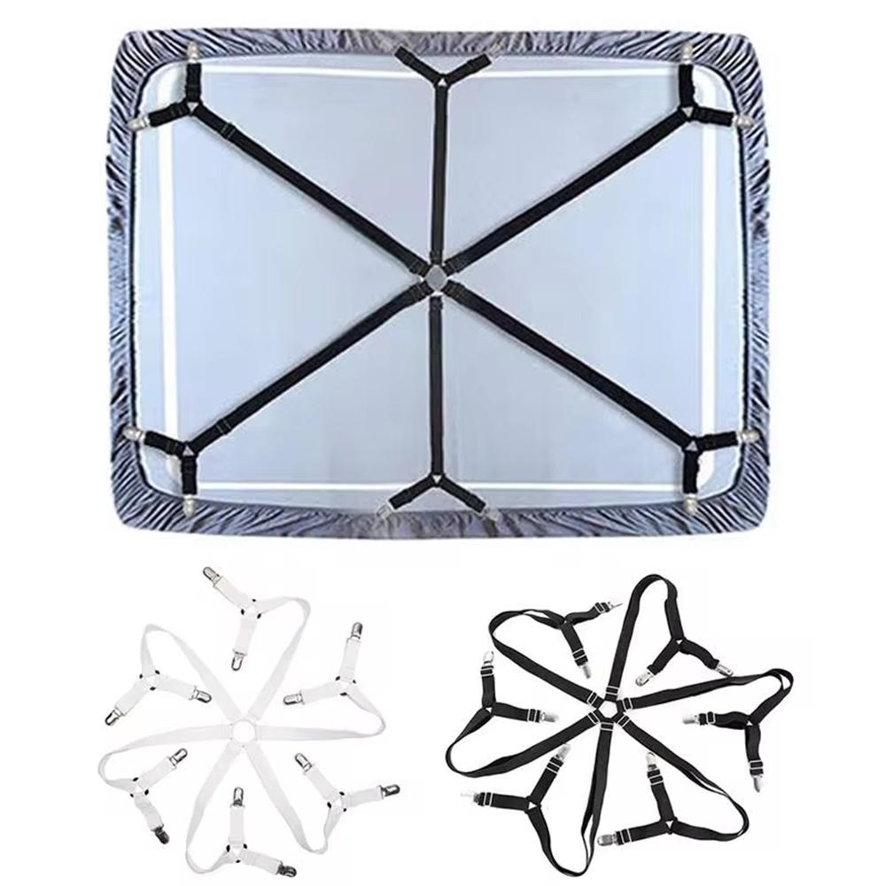 Bed Sheet Holder Adjustable Elastic 12 Clips Fixed Holder Mattress Clip Fasteners Cover Blankets Grippers Fixing Non-Slip Strap