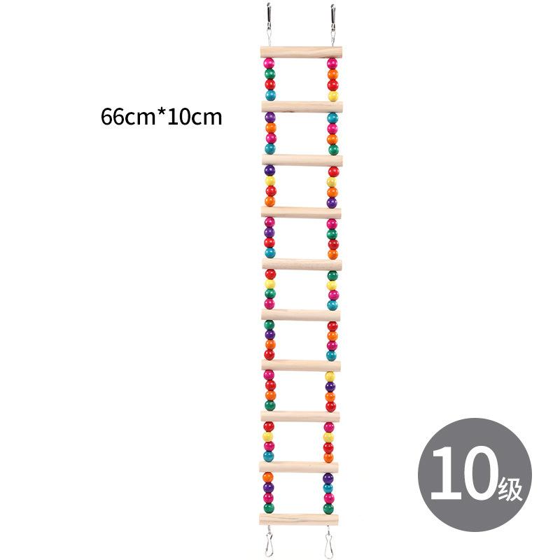 Wood Parrot Toys Bird Toy Cage Bird Accessories Swing Suspension Bridge Ball Cage Bells Pet Supplies Set