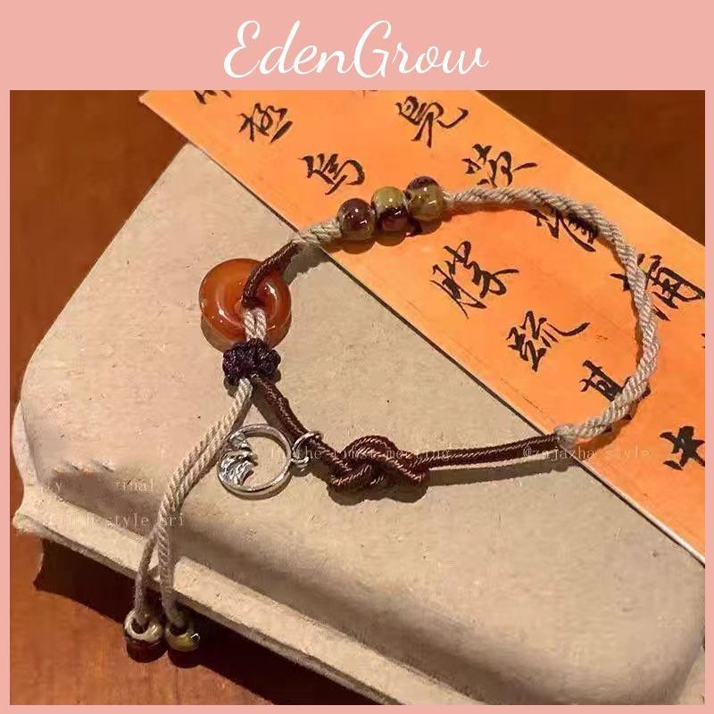 Chinese Distinctive Modern Amber Peace Knot Bracelet Handcrafted Women For