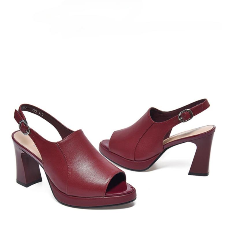 Women's Peep Toe Platform Sandals Summer Female Shoes Retro Chunky Heel Sandals Party Dress Ladies High Heel Shoes Female Pumps