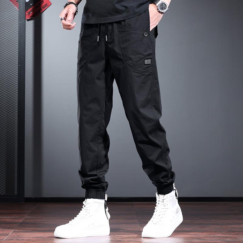 Jie Lei Nuo Men's Loose-Fit Casual Tapered Cargo Pants