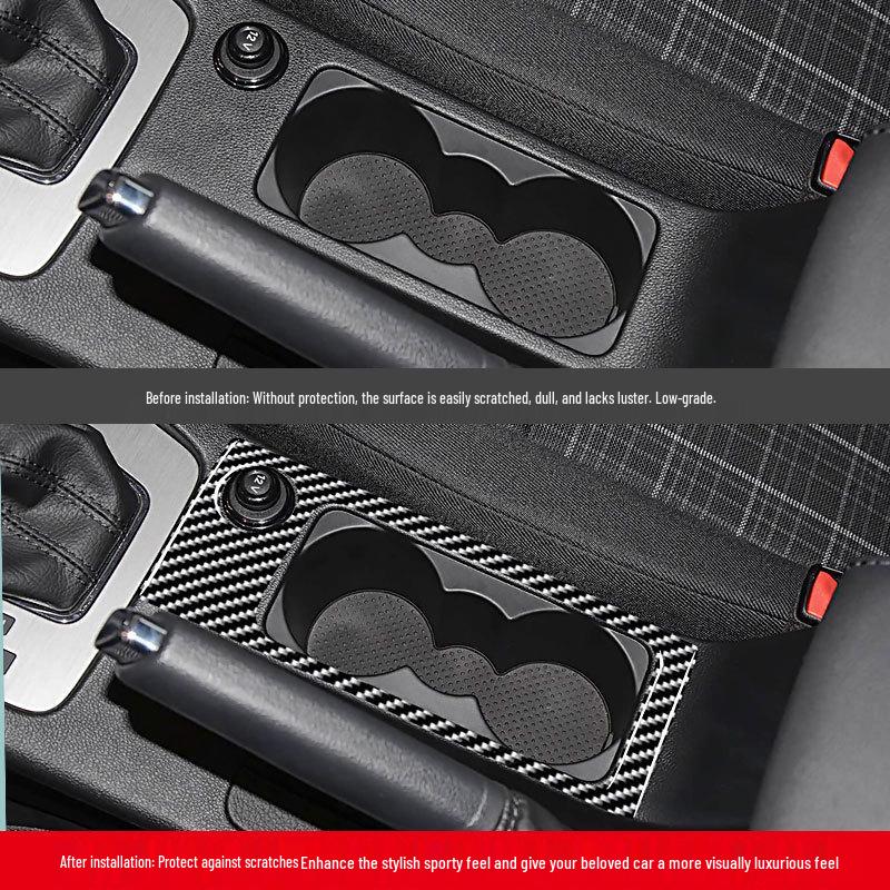 Carbon Fiber Cup Holder Trim for Skoda Octavia 2015-2020 Interiors