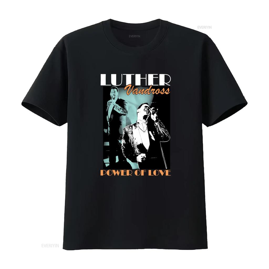 Luther Vandross Power of Love Mens T Shirt R B Soul Singer Live On Stage Print Vintage Washed Graphic Soft Breathable Stylish