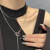 Premium Pull Adjustable Love Titanium Steel Necklace Design Sweet Cool Item Pendant Collarbone Chain Spice Girl Accessories