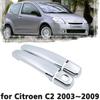 Cache de protection de poignée de porte chromé de luxe pour Citroen C2 2003 2004 2005 2006 2007 2008 2009 Autocollant accessoire de voiture