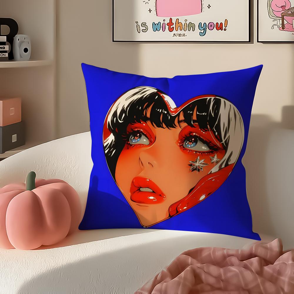 

Creative Art Loving Woman Cushion Cover Pillowcase Short Plush Invisible zipper Room Sofa Cushion Cover 30X30cm