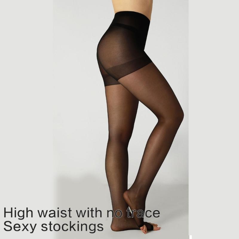 Summer Nylon Sheer Stockings Open Toe Design For Women Lightweight Control Top Tights Toeless Nonslip Pantyhose Hosiery