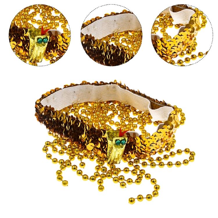 Fashionable Egyptian Queen Headpiece with Golden Snake Cosplay Perfect for Party
