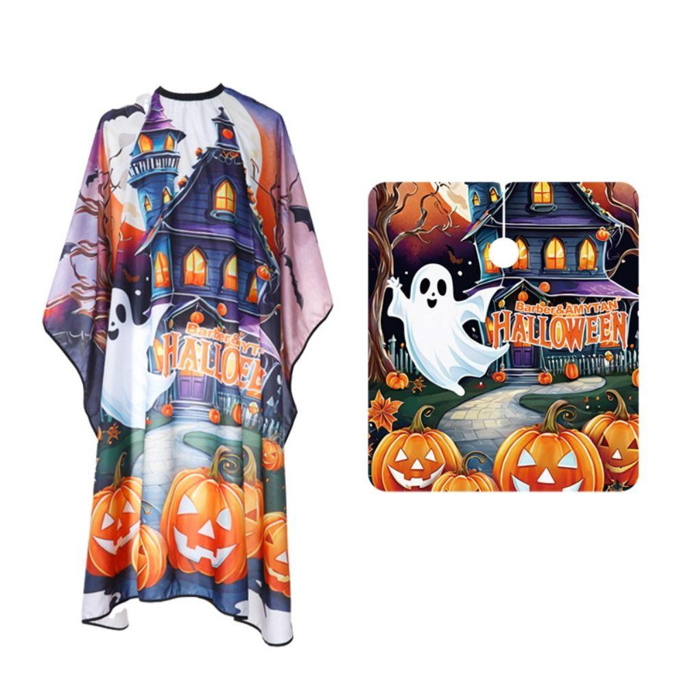 

Ghost Professional Парикмахерская Накидка Тыква Водонепроницаемая Пеньюар для Стрижки Хэллоуин Парикмахерский Фартук Салон Style 2