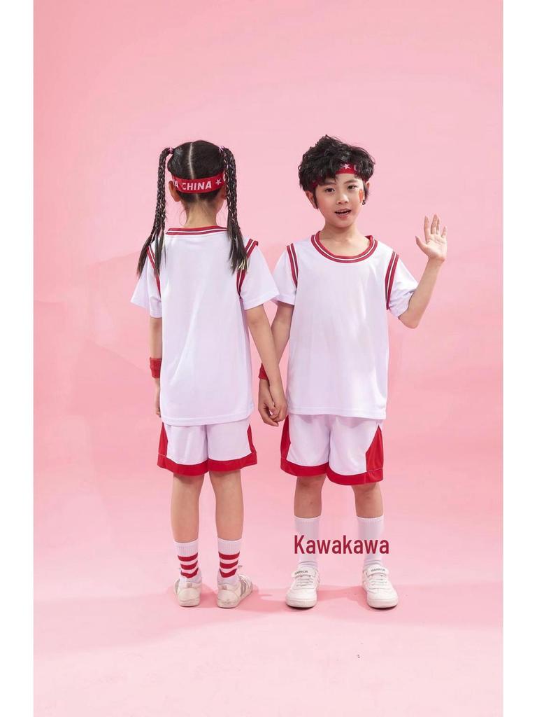Two-Piece Girls' Basketball and Jump Rope Sports Uniform Set