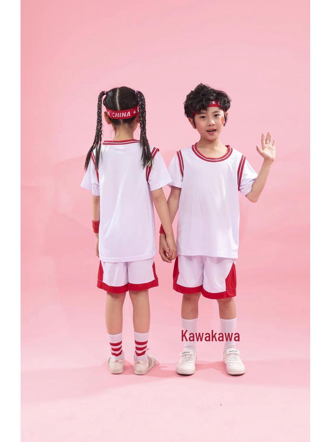 

Two-Piece Girls Basketball and Jump Rope Sports Uniform Set L