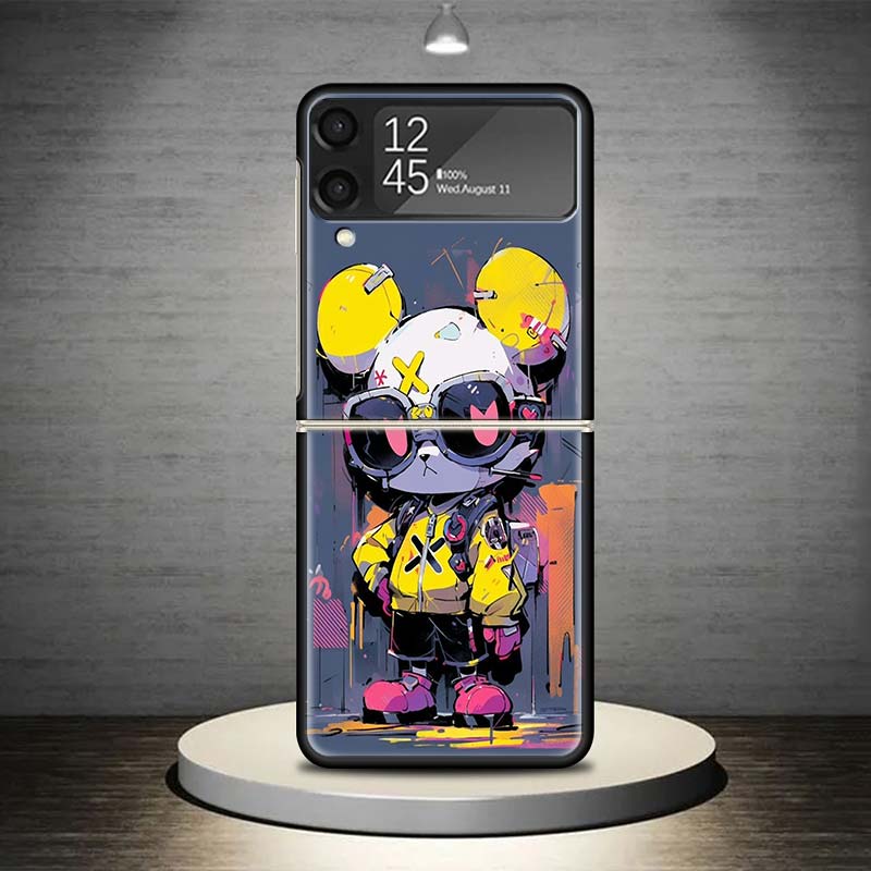 

Scary Bear Doll Dark Phone Case For Samsung Galaxy Z Flip 7 6 5 4 3 5G Shockproof Cover Z Flip7 Flip6 ZFlip5 Flip3 Flip4 Luxury Samsung Z Flip 4
