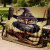 1pc Owl, Witch Hat Throw Blanket Polyester Fiber, Lightweight Flannel, Soft & Warm, All Season Use for Outdoor, Camping Digital Print