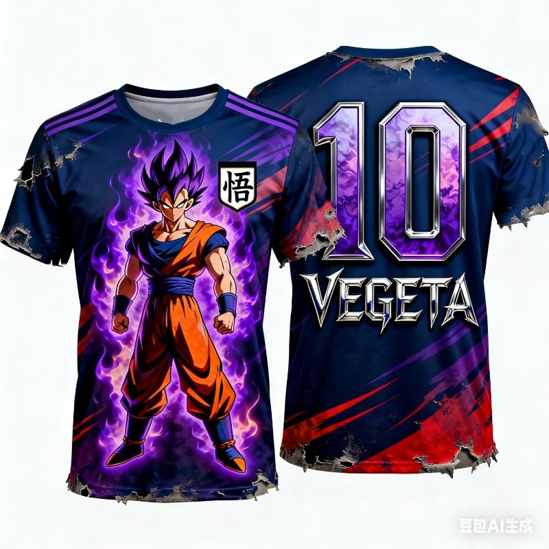 2026 Summer Dragon Ball Retro Fitness T-shirt Men's Oversized 3D Printed Short-sleeved Family Unisex Children's Sports Shirt