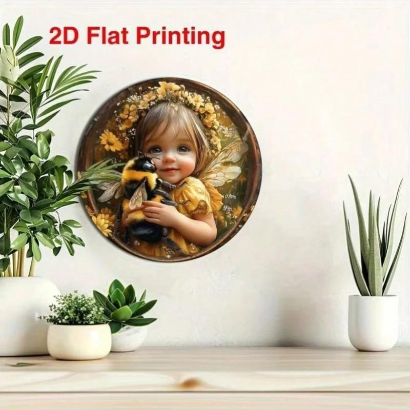 Butterfly Bee Romantic Garden Metal Wall Art for Living Room Home Decor Mother's Day Gift