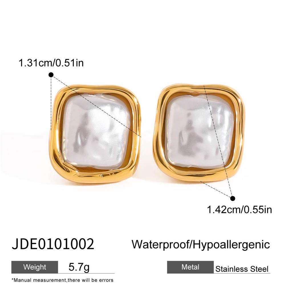 Youthway Elegant Minimalist Stainless Steel Irregular Baroque Imitation Zircon Earrings Necklace Rings Set Women Zircon Gift