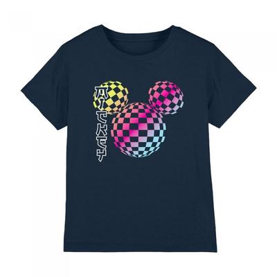 Mickey Mouse Childrens/Kids Checkerboard Gradient Logo T-Shirt